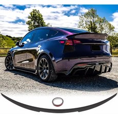 2020년용 ABS 글래스 글로시 블랙 스포일러 키트 2020년 2022년 2023년 2024년 2025년 2026년 테슬라 모델 Y 리어 트렁크 윙 OEM 소재 스포츠 립 액, MODEY Y Gloss Black-M Style