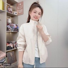 good 衝鋒衣雙拉鍊外套短款雙層休閒百搭寬鬆夾克上衣