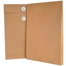 A4 서류봉투 실끈 버클 잠금 크라프트 사각 종이봉투 사무용, 1개