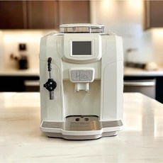 Hiles精緻型義式全自動咖啡機HE-700，加贈2磅咖啡豆，一鍵操作，輕鬆享受香醇咖啡, 米白色, HE-700