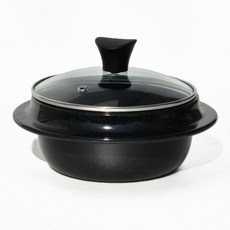 김수미 IH 포세린 가마솥 인덕션 뚝배기 냄비, 1개, 블랙, 17cm