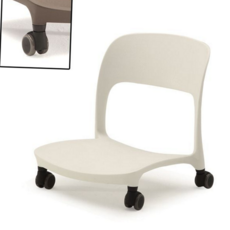 좌식 의자 등받이형 바퀴형 1인용 좌식 컴퓨터 의자 편안한 허리 책상 스크래치방지 소음방지 작업 바닥, 화이트(로라)