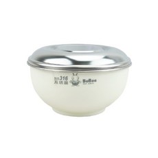 寶石牌 豆豆316不鏽鋼兒童隔熱碗 14cm 附蓋, 316白色(ST蓋), 1個, 碗+蓋