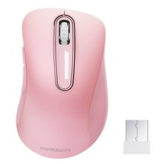 멤주익스 무선 마우스 휴대용 노트북 PC 사무용, 핑크