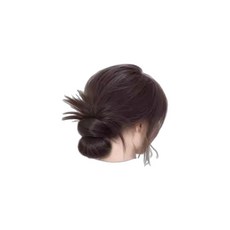 고루 집게핀 부분가발 자연스러운 볼륨 로우번 똥머리 가발 브릿지 블랙