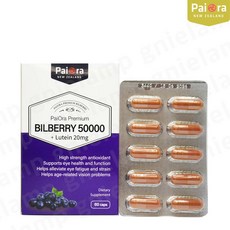 [사은품]뉴질랜드 파이오라 빌베리 50000 + 루테인 20mg 60캡슐 눈영양제 눈건강, 240정, 4개
