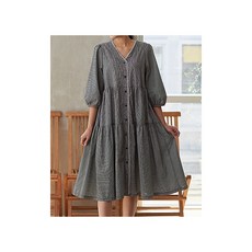 패션스타트 패턴인 P1426 Dress 여성 티어드 루즈핏 원피스 옷 패턴 도안 옷본 여성복, 혼합, 1개