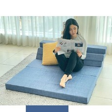 제이리빙 접이식 5단 매트리스 S 블루, 10cm