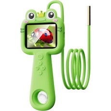 보어스코프 용 조명이 있는 카메라 장난감 3-13세 STEM 과학 교육용 야외 모험 캠핑 자연 탐험을 위한 2.4인치 HD 스크린 내시경 뱀 카메라그린