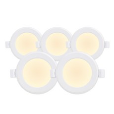 라인라이팅 LED 에코 3인치 다운라이트 5W (벌레유입방지/방습), 전구색(노란빛), 5개