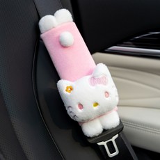 헬로키티 차량용 목지지대 허리쿠션 귀여운 캐릭터 어깨보호대, 1개, Pink Shoulder Strap
