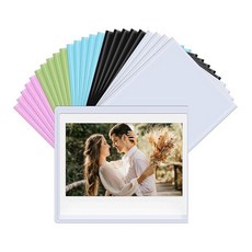 HIYQIN 인스탁스 와이드 필름용 마그네틱 포토 프레임 10팩 폴라로이드 사진 8.9 x 10.8cm3.5 x 4.25인치 냉장고 사진 디스플레이용 인스탁스 와이드 400, 25 Pack, 혼합 색상