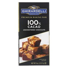Ghirardelli 초콜릿 지라르델리 프리미엄 100% 카카오 무가당 베이킹 바 4온스 12개