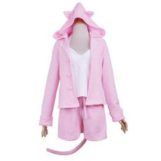 제로에서 시작하는 람 & 렘 코스프레 의상 피규어 고양이 테마의 일상 잠옷 귀여운 봉제인형 세트, S, 핑크