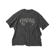 TRAVEL 스파인 피그먼트 반팔티 블랙 차콜 102839