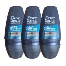 도브 맨 클린 컴포트 데오드란트 롤 온, 50ml, 3개
