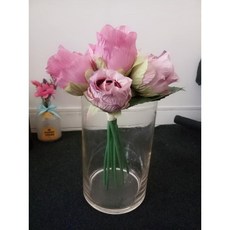 透明玻璃花瓶 圓筒造型 高25公分 直徑15公分, 透明