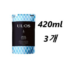 일본 우르오스(UROS) 바디 워시&스킨 워시 올인원 클렌저 리필, 420ml, 3개