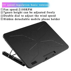 노트북 쿨러 냉각 패드 노트북 기본 라디에이터 6 조용한 팬 냉각 라디에이터 노트북 스탠드는 홀더를 지원, 01 BasicVersion-A