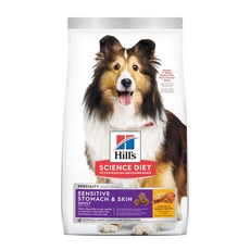 希爾思成犬配方(敏感胃腸與皮膚)雞肉口味特調乾糧，呵護敏感腸胃，亮麗毛髮, 皮膚/毛髮, 1.81kg, 1個