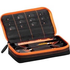 Casemaster소프트 및 스틸 팁 다트를 위한 케이스 마스터 플라즈마 다트 3개의 담을 수 있으며 비행 샤프트 개인 물품을 내장 저장 튜브 포켓이 특징입니다, Orange Trim, 1개, Orange Trim