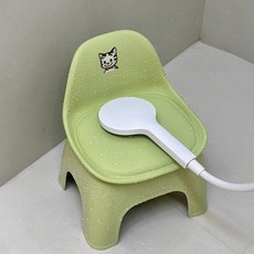 good 凳子小矮凳浴室洗澡凳衛生間專用孕婦淋浴凳防滑矮凳靠背椅, 1個, 可愛小貓+牛油果綠 靠背護腰 ,大號凳高24釐米 升級加厚/超強承重