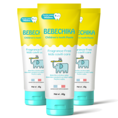 베베치카 국내최대 고불소1450 어린이 아기 불소 치약 무맛 무향, 3개, 60g