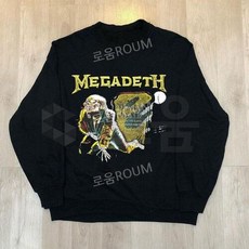 메가데스 Megadeth 오버핏 맨투맨 긴소매 티셔츠 봄 가을 유니섹스 긴팔티