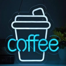 DIY 네온사인 만들기 네온 조명 네온 라이트 커피 컵 빛나는 LED, 10_커피잔 2 32x30cm, USB, 커피잔 2 32x30cm