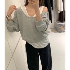 M SELECT 休閒兩件套裝 寬鬆素色衛衣與背心