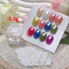 화이트 크롬 네일 파우더 진주 슈퍼 미러 클리어 부드러운 효과 안료 글로시 글리터, 0 3g 1