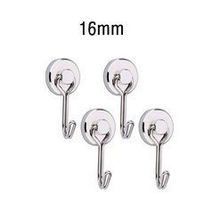 플라카 360도 회전형 자석 고리 후크 16mm, 실버, 4개