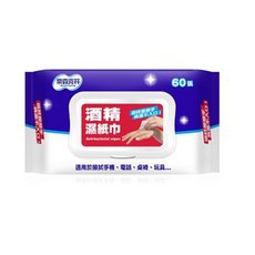 奈森克林 酒精濕紙巾 60張 加蓋, 1個, 60張奈森克林酒精抗菌濕巾