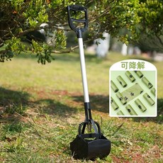 강아지 배변집게 개똥삽 산책휴대용 배변 산책용 두꺼운 똥집게 알루미늄 가방 + 60개 대형, 1개, H. +70+