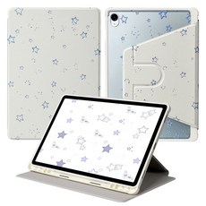 DUNNO 360도 회전 가능 패턴 디자인 아크릴 삼성 탭 케이스, 1개, 2-별 패턴