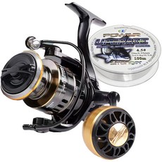 10kg 드렉력 민물 바다 겸용 알미늄 손잡이 HE 초경량 스피닝 릴+낚시, 알루미늄 손잡이, HE7000번