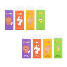 라인프렌즈 캐릭터 지우개 세트, 8개, 단품