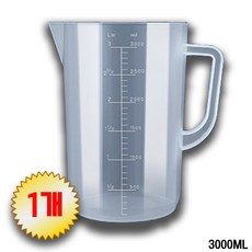 오미어블 PP 플라스틱 계량컵 비커, 1개, 3000ml
