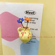으노상점 자석화병 벽걸이화병 화병 꽃병장식, 잉크 옐로우 블루 2.8x2.6cm