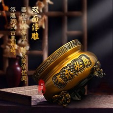 高檔獅頭三腳香爐，供奉佛爐，祖先爐, 有求必應款【仿古色】,4寸（尺寸10cm）, 1個