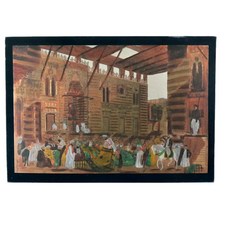 파키스탄 앤티크 공예 조각 동판 직사각 세우는 액자 카페 거실 서재 장식품 인테리어소품