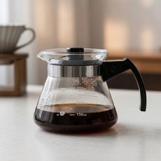 핸드드립 커피 서버 유리 드립포트 홈카페 2종, 350 ml