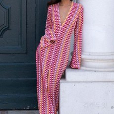 비치로브 v넥 롱드레스 펀칭 커버업 여성 해변룩 R76