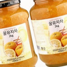 유자 플러스 블렌딩 상큼 홈카페 티타임 과일차 2kg 2병, 1세트