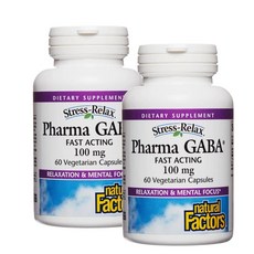 내추럴팩터스 파르마 가바 100mg 패스트 액팅 캡슐 Natural Factors Pharma GABA Fast Acting, 60정, 2개
