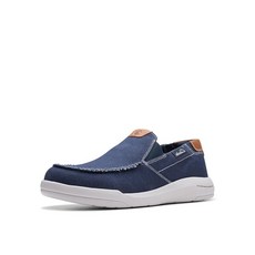 Clarks 남성용 드리프트라이트 스텝 회갈색 캔버스, 7, 네이비 콤비