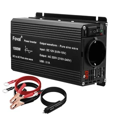 자동차 인버터 캠핑용 시거잭 순수 정현파 DC 12V-AC 220V 230V 1500W2200W2600W 전압 전송 변환기 범용 EU 소켓 액세서리, 2600W EU 50Hz, 2) 1500W EU 50Hz