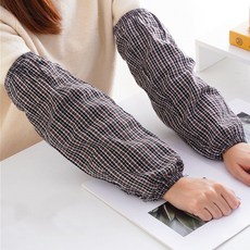 엘에이스 면 체크 작업용 팔토시 덧소매 웨어 사무용 토시 5켤레, 브라운 5켤레