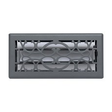 10.2x25.4cm(4x10인치) 및 25.4x10.2cm(10x4인치) 덕트 입구에 적합 | Handua 빅토리아 시대 디자인의 장식용 바닥 레지스터 | 댐퍼가 있는 튼튼한, 4" X 10" [1 PACK], 다크 그레이