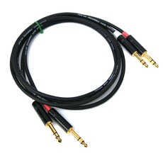 PRO CO 223B 鍍金平衡線 6.3 TRS線材, 1個, 1.5米一對, Black